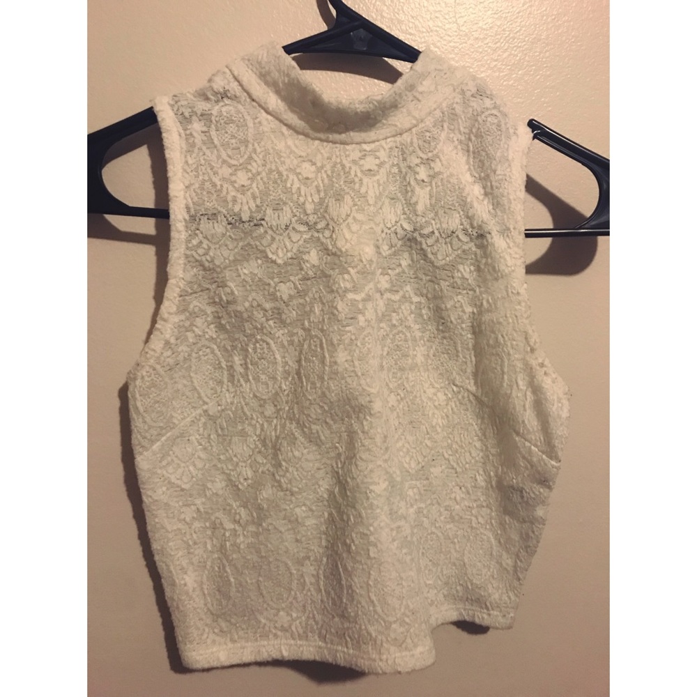 White lace crop top!